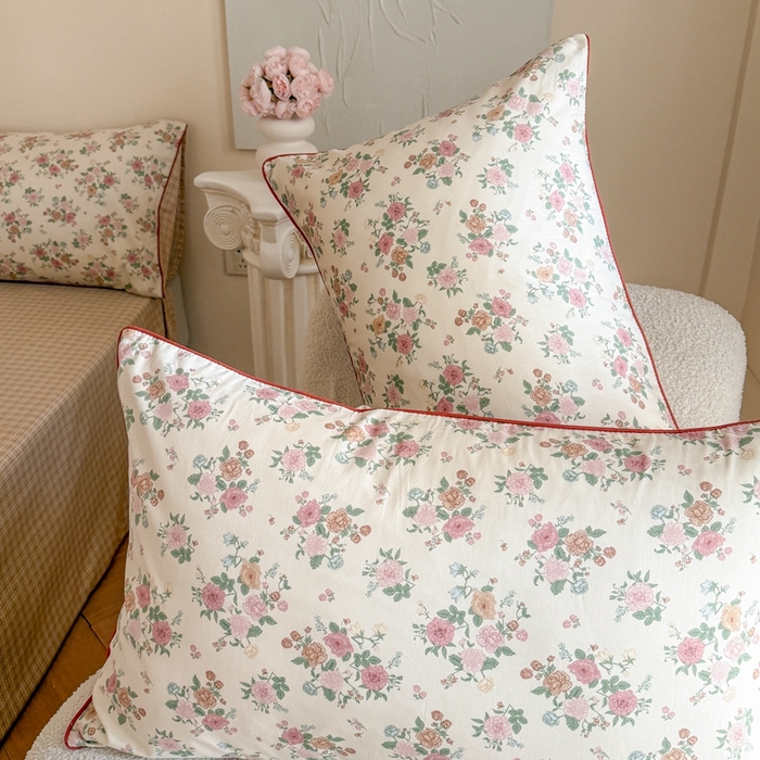 91家纺网 家纺一手货源 找家纺 梵克保罗 2025新款全棉嵌绳四件套 花千朵