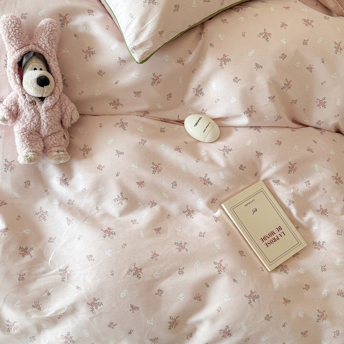 91家纺网 家纺一手货源 找家纺 梵克保罗 2025新款全棉嵌绳四件套 小椿芽