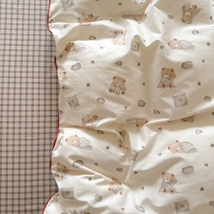 91家纺网 家纺一手货源 找家纺 梵克保罗 2025新款全棉嵌绳四件套 晚安熊