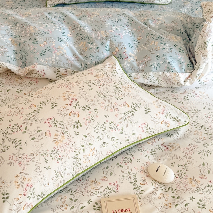 91家纺网 家纺一手货源 找家纺 梵克保罗 2025新款全棉嵌绳四件套 甜心藤