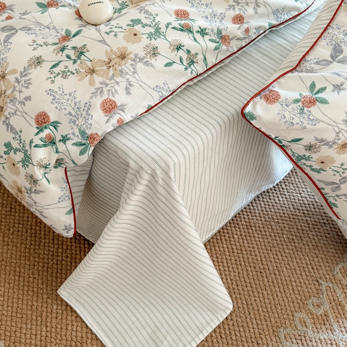 91家纺网 家纺一手货源 找家纺 梵克保罗 2025新款全棉嵌绳四件套 硕果