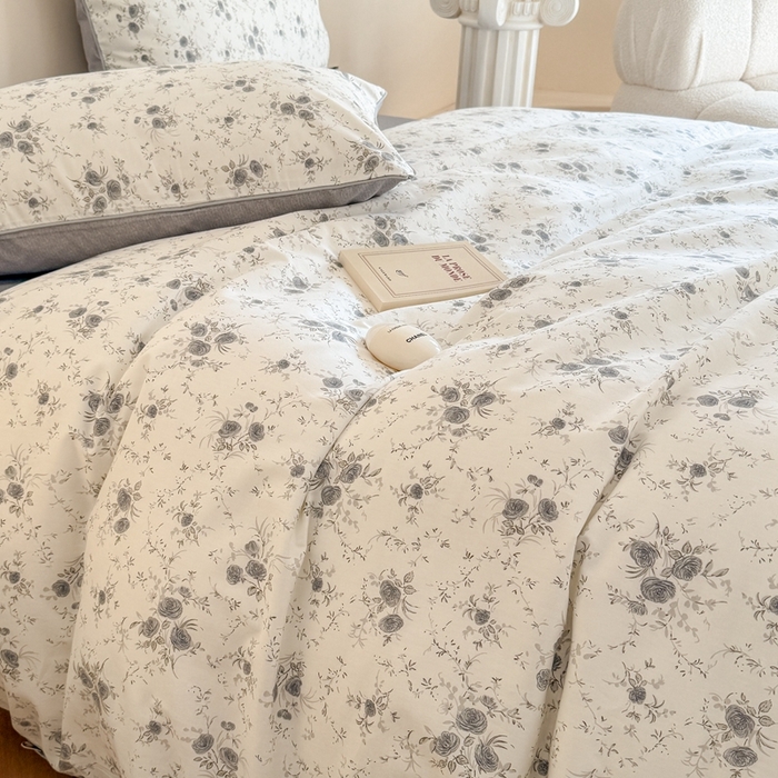 91家纺网 家纺一手货源 找家纺 梵克保罗 2025新款全棉嵌绳四件套 花园国度