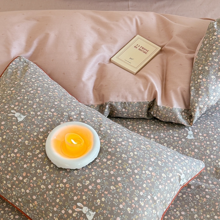 91家纺网 家纺一手货源 找家纺 梵克保罗 2025新款全棉嵌绳四件套 查理兔