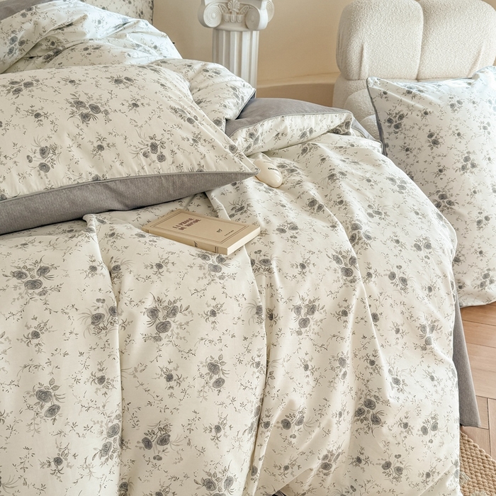 91家纺网 家纺一手货源 找家纺 梵克保罗 2025新款全棉嵌绳四件套 花园国度