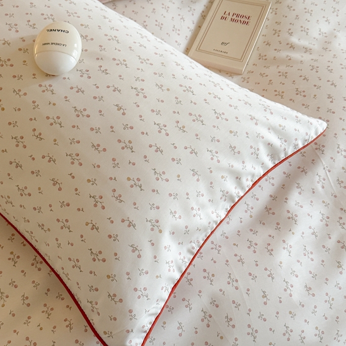 91家纺网 家纺一手货源 找家纺 梵克保罗 2025新款全棉嵌绳四件套 小青藤-米