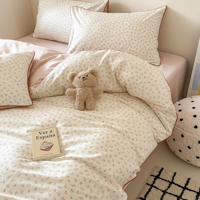 91家纺网 家纺一手货源 找家纺 梵克保罗 2025新款全棉嵌绳四件套 初月