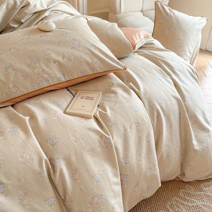 91家纺网 家纺一手货源 找家纺 梵克保罗 2025新款全棉嵌绳四件套 花语