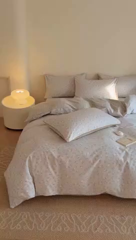 91家纺网 家纺一手货源 找家纺 梵克保罗 2025新款全棉嵌绳四件套 年华