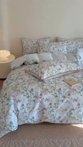 91家纺网 家纺一手货源 找家纺 梵克保罗 2025新款全棉嵌绳四件套 硕果