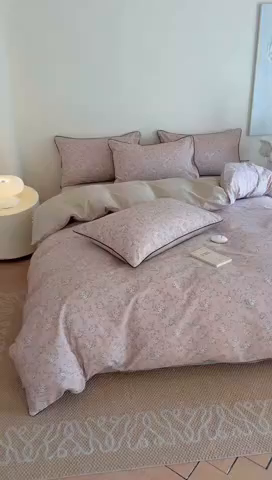 91家纺网 家纺一手货源 找家纺 梵克保罗 2025新款全棉嵌绳四件套 卡洛曼