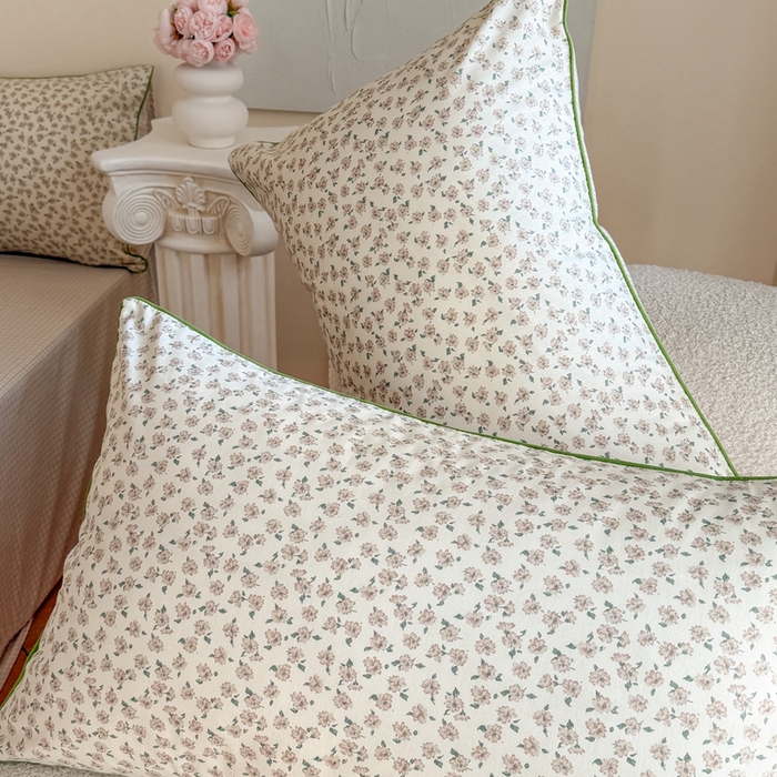 91家纺网 家纺一手货源 找家纺 梵克保罗 2025新款全棉嵌绳四件套 咖小花