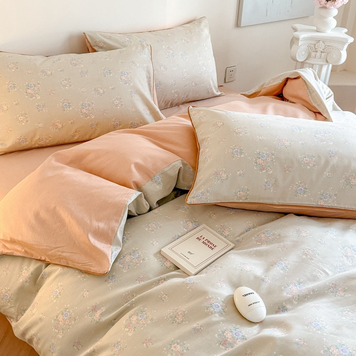 91家纺网 家纺一手货源 找家纺 梵克保罗 2025新款全棉嵌绳四件套 花语