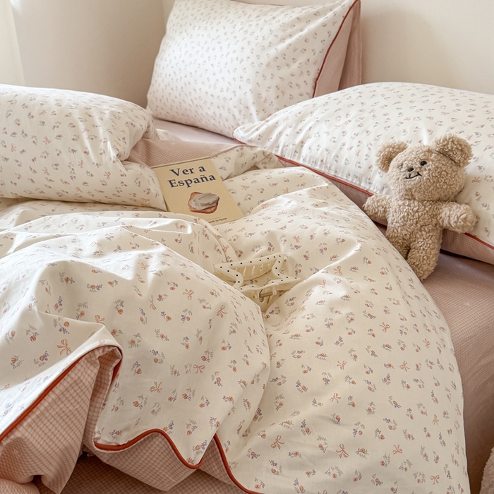 91家纺网 家纺一手货源 找家纺 梵克保罗 2025新款全棉嵌绳四件套 初月