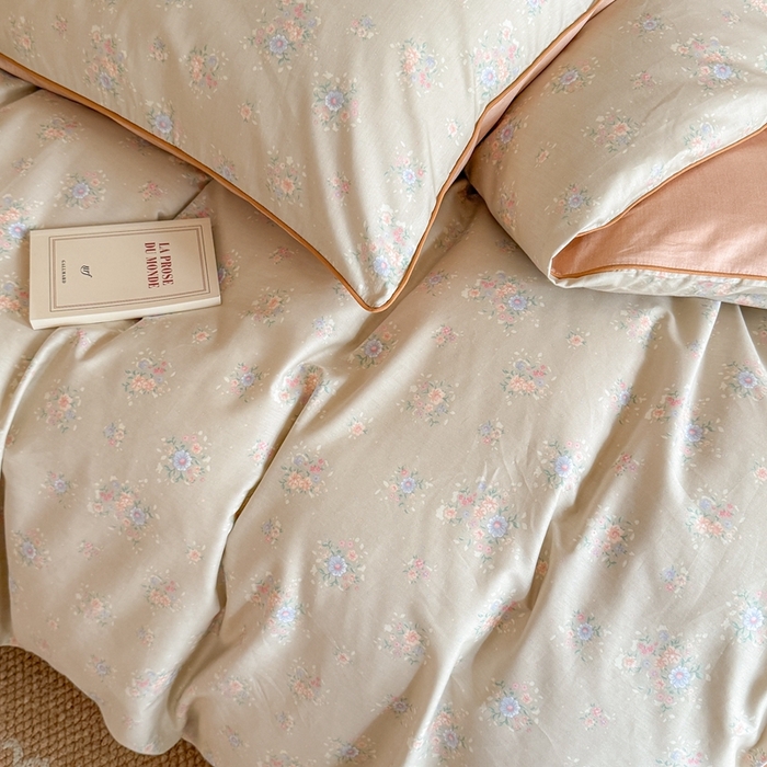 91家纺网 家纺一手货源 找家纺 梵克保罗 2025新款全棉嵌绳四件套 花语