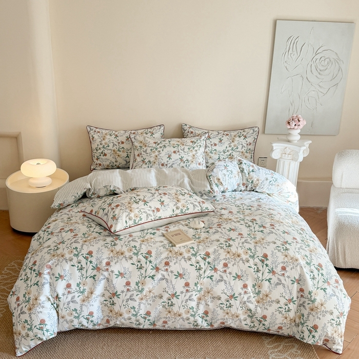 91家纺网 家纺一手货源 找家纺 （总）梵克保罗 2025新款全棉嵌绳四件套