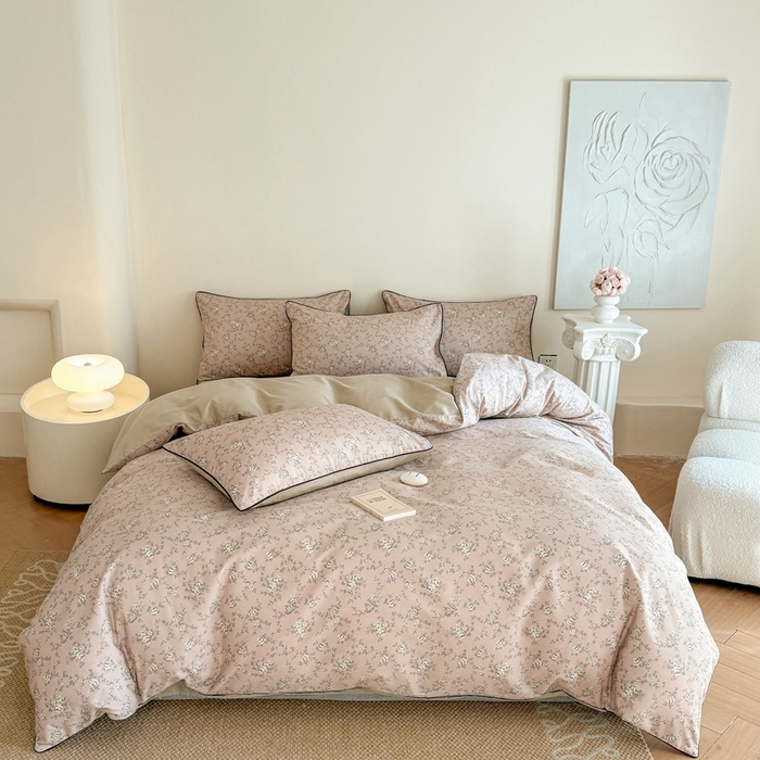 91家纺网 家纺一手货源 找家纺 （总）梵克保罗 2025新款全棉嵌绳四件套