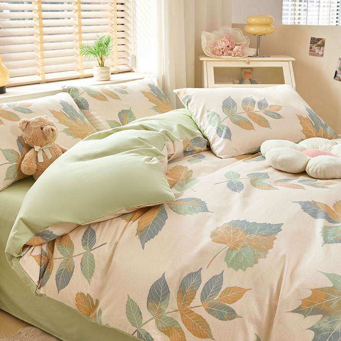 91家纺网 家纺一手货源 找家纺 梵克保罗 2025新款12868全棉印花四件套 木槿