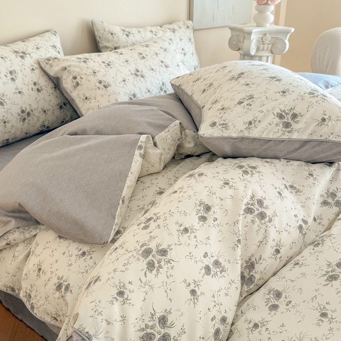 91家纺网 家纺一手货源 找家纺 梵克保罗 2025新款全棉嵌绳四件套 花园国度