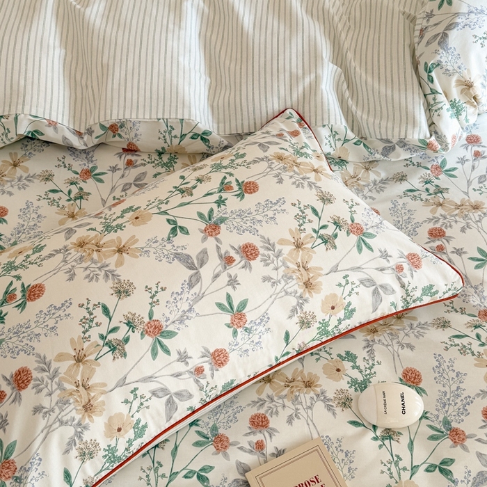 91家纺网 家纺一手货源 找家纺 梵克保罗 2025新款全棉嵌绳四件套 硕果