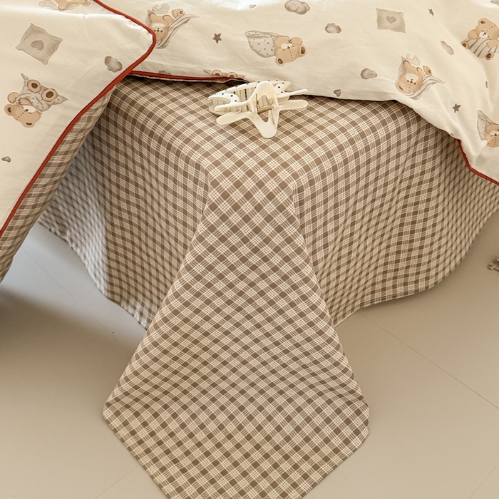 91家纺网 家纺一手货源 找家纺 梵克保罗 2025新款全棉嵌绳四件套 晚安熊