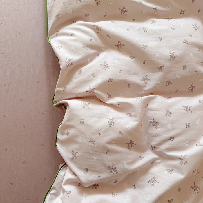 91家纺网 家纺一手货源 找家纺 梵克保罗 2025新款全棉嵌绳四件套 小椿芽