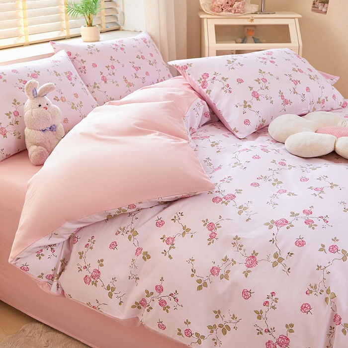 梵克保罗 2025新款12868全棉印花四件套 花想容