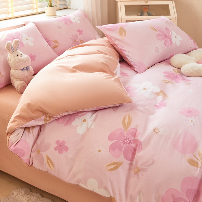 91家纺网 家纺一手货源 找家纺 梵克保罗 2025新款12868全棉印花四件套 花间舞