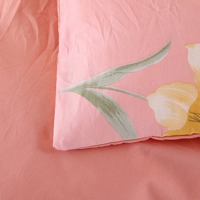 91家纺网 家纺一手货源 找家纺 梵克保罗 2025新款12868全棉印花四件套 圣洁粉