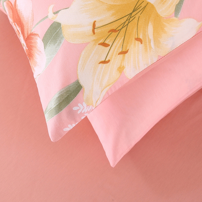 91家纺网 家纺一手货源 找家纺 梵克保罗 2025新款12868全棉印花四件套 圣洁粉