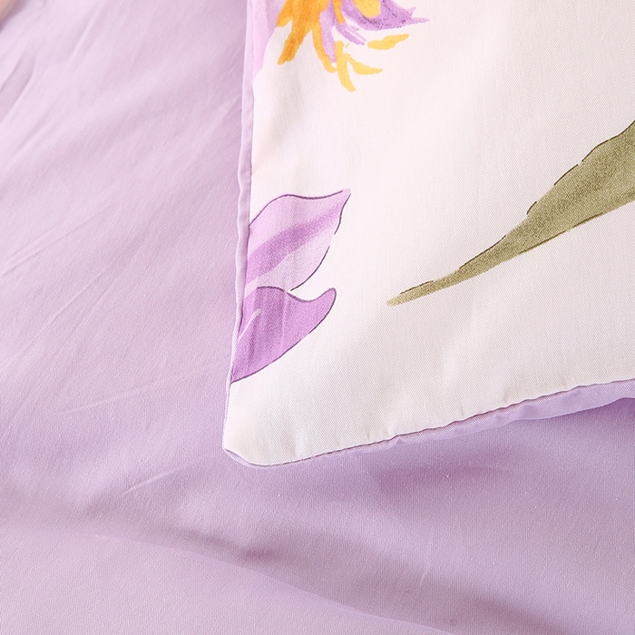 91家纺网 家纺一手货源 找家纺 梵克保罗 2025新款12868全棉印花四件套 紫色郁金香