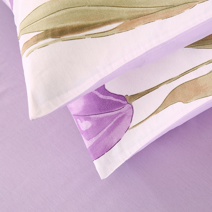 91家纺网 家纺一手货源 找家纺 梵克保罗 2025新款12868全棉印花四件套 紫色郁金香