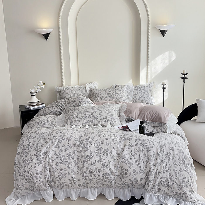 91家纺网 家纺一手货源 找家纺 （总）梵克保罗 2025新款法式大花边针织棉四件套