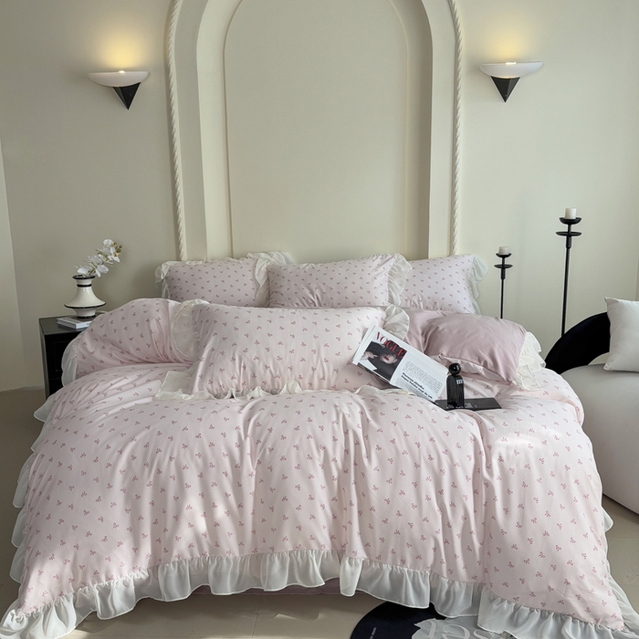 91家纺网 家纺一手货源 找家纺 （总）梵克保罗 2025新款法式大花边针织棉四件套