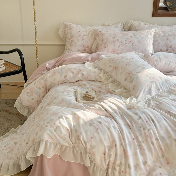 91家纺网 家纺一手货源 找家纺 （总）梵克保罗 2025新款法式大花边针织棉四件套