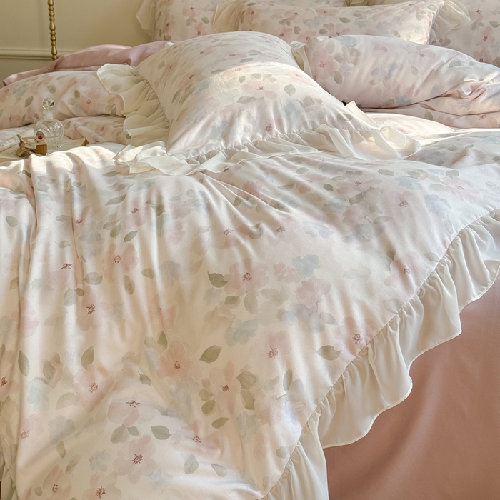 91家纺网 家纺一手货源 找家纺 （总）梵克保罗 2025新款法式大花边针织棉四件套