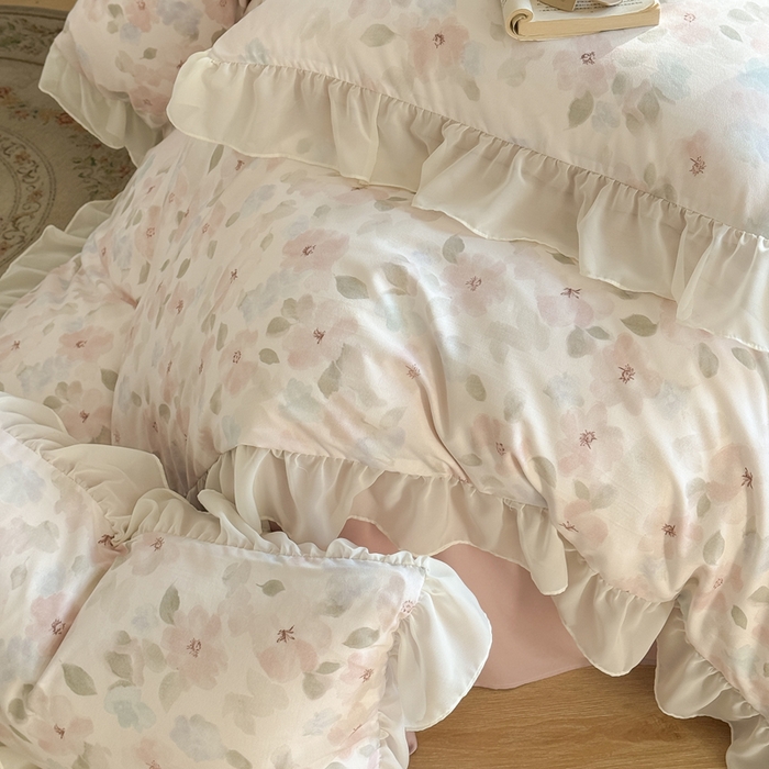 91家纺网 家纺一手货源 找家纺 （总）梵克保罗 2025新款法式大花边针织棉四件套