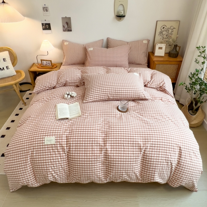 梵克保罗 2025新款无印风四件套系列 玉小格-床单款