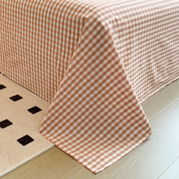 91家纺网 家纺一手货源 找家纺 梵克保罗 2025新款无印风四件套系列 玉小格-床单款