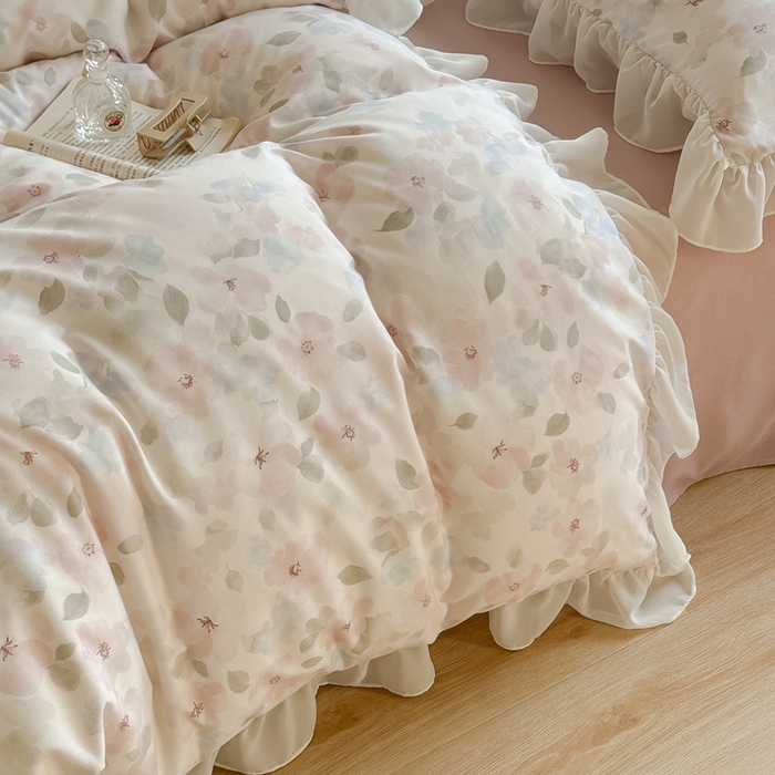 91家纺网 家纺一手货源 找家纺 （总）梵克保罗 2025新款法式大花边针织棉四件套