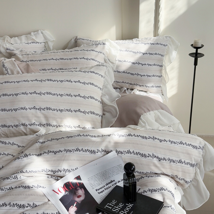 91家纺网 家纺一手货源 找家纺 梵克保罗 2025新款法式大花边针织棉四件套 卡曼