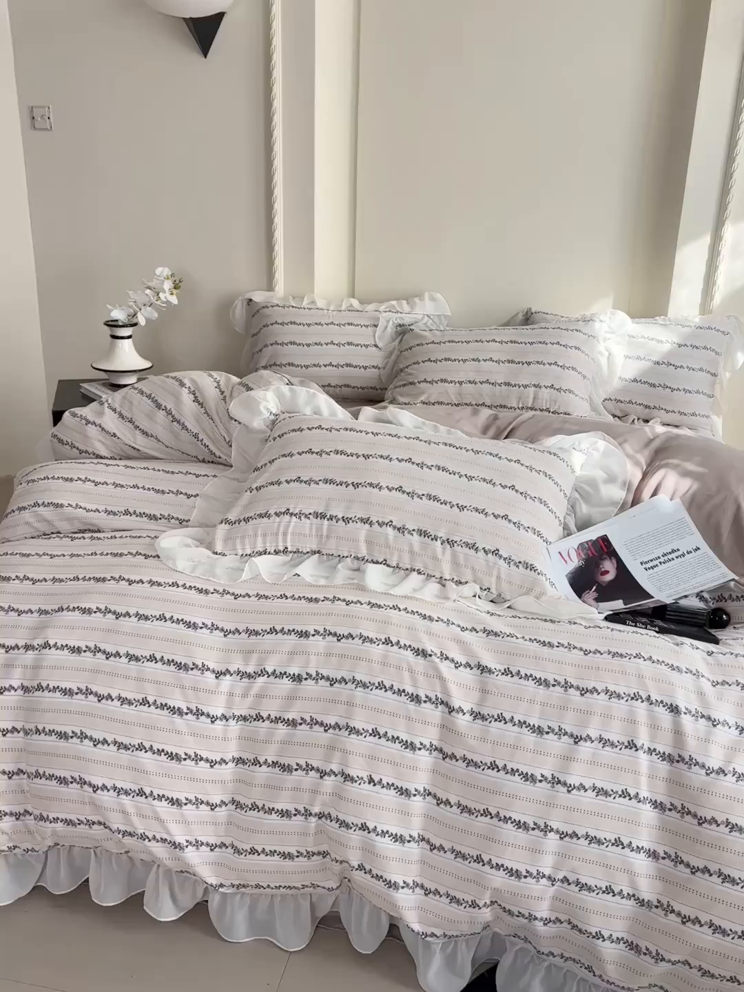 91家纺网 家纺一手货源 找家纺 梵克保罗 2025新款法式大花边针织棉四件套 卡曼