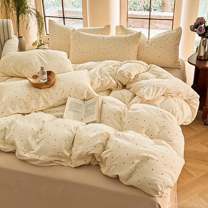 91家纺网 家纺一手货源 找家纺 （总）梵克保罗 2025新款有氧针织双层纱印花四件套