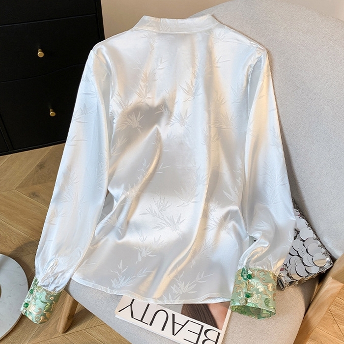 91家纺网 家纺一手货源 找家纺 洛兰沙家居馆【只代发】【只代发】 2025新款复古织锦缎细纱棉麻拼接马甲背心刺绣中式盘扣上衣 28