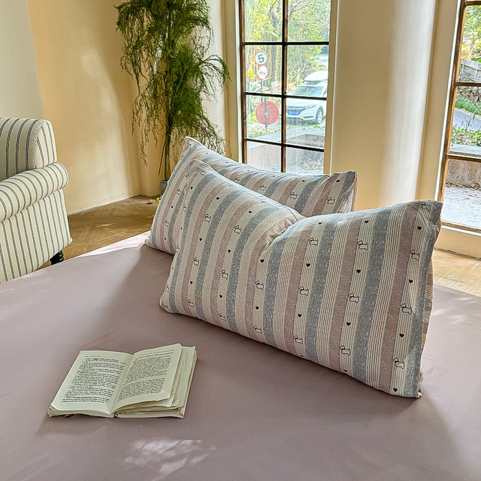 91家纺网 家纺一手货源 找家纺 梵克保罗 2025新款有氧针织双层纱印花四件套 西希可