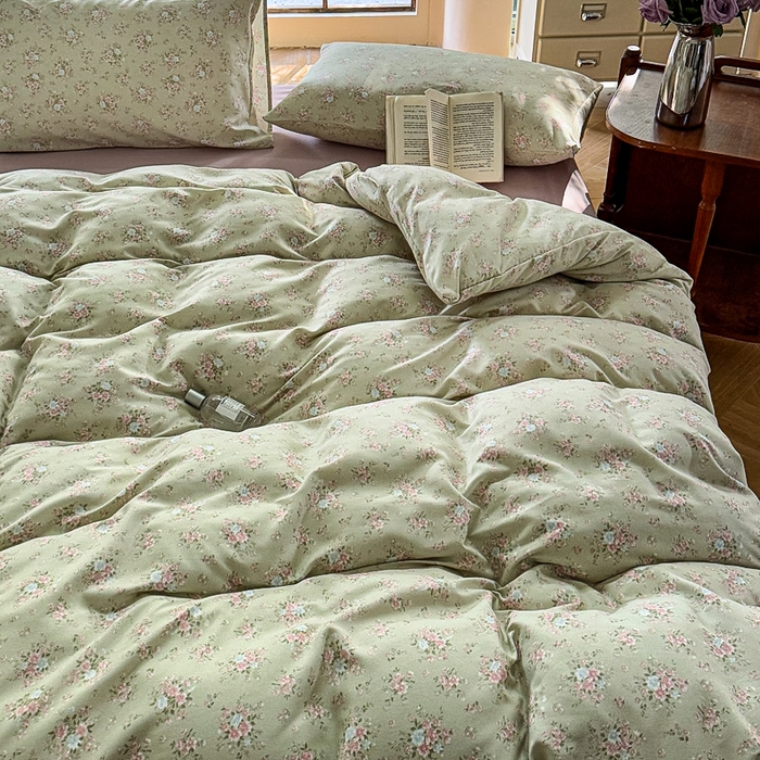 91家纺网 家纺一手货源 找家纺 梵克保罗 2025新款有氧针织双层纱印花四件套 山野心事