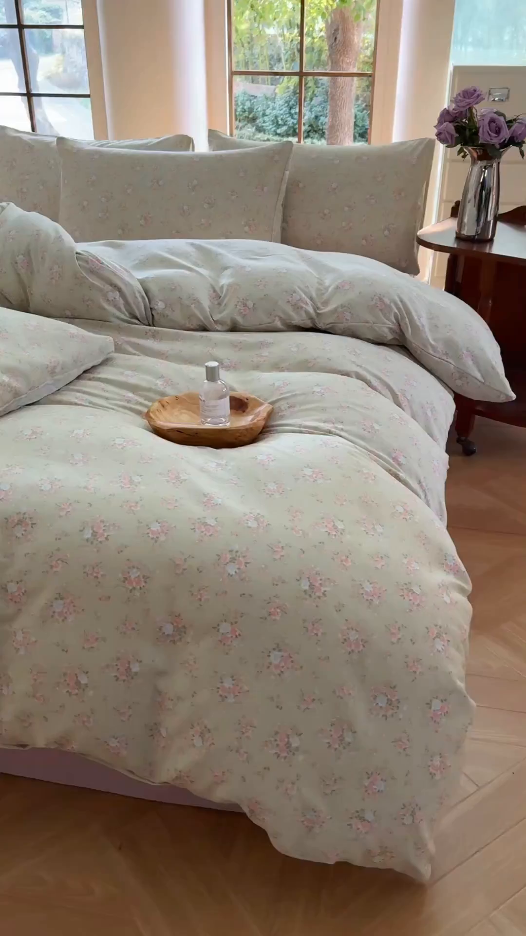 91家纺网 家纺一手货源 找家纺 梵克保罗 2025新款有氧针织双层纱印花四件套 山野心事