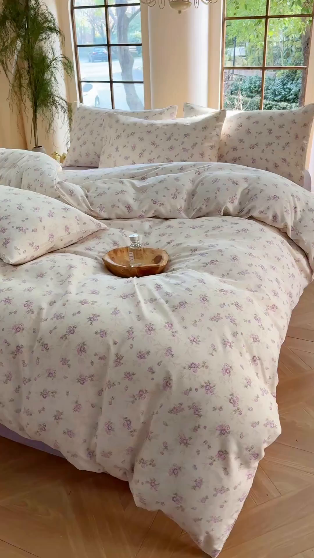 91家纺网 家纺一手货源 找家纺 梵克保罗 2025新款有氧针织双层纱印花四件套 丁香少女