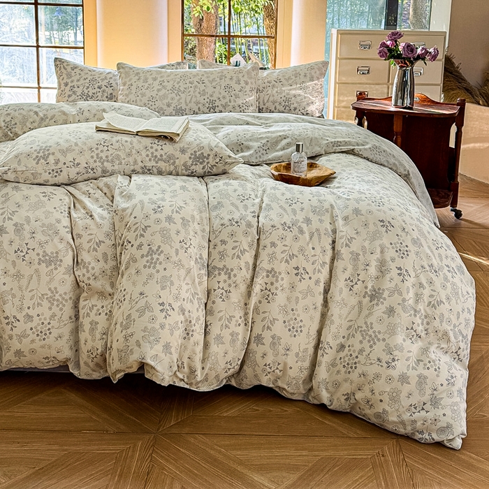 91家纺网 家纺一手货源 找家纺 梵克保罗 2025新款有氧针织双层纱印花四件套 造梦