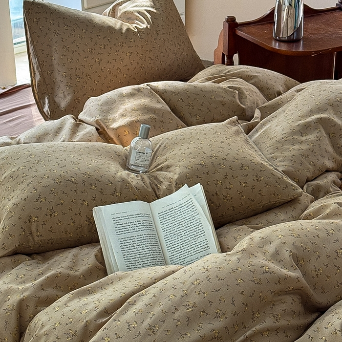 91家纺网 家纺一手货源 找家纺 梵克保罗 2025新款有氧针织双层纱印花四件套 南山落日