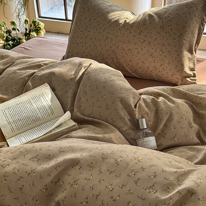 91家纺网 家纺一手货源 找家纺 梵克保罗 2025新款有氧针织双层纱印花四件套 南山落日